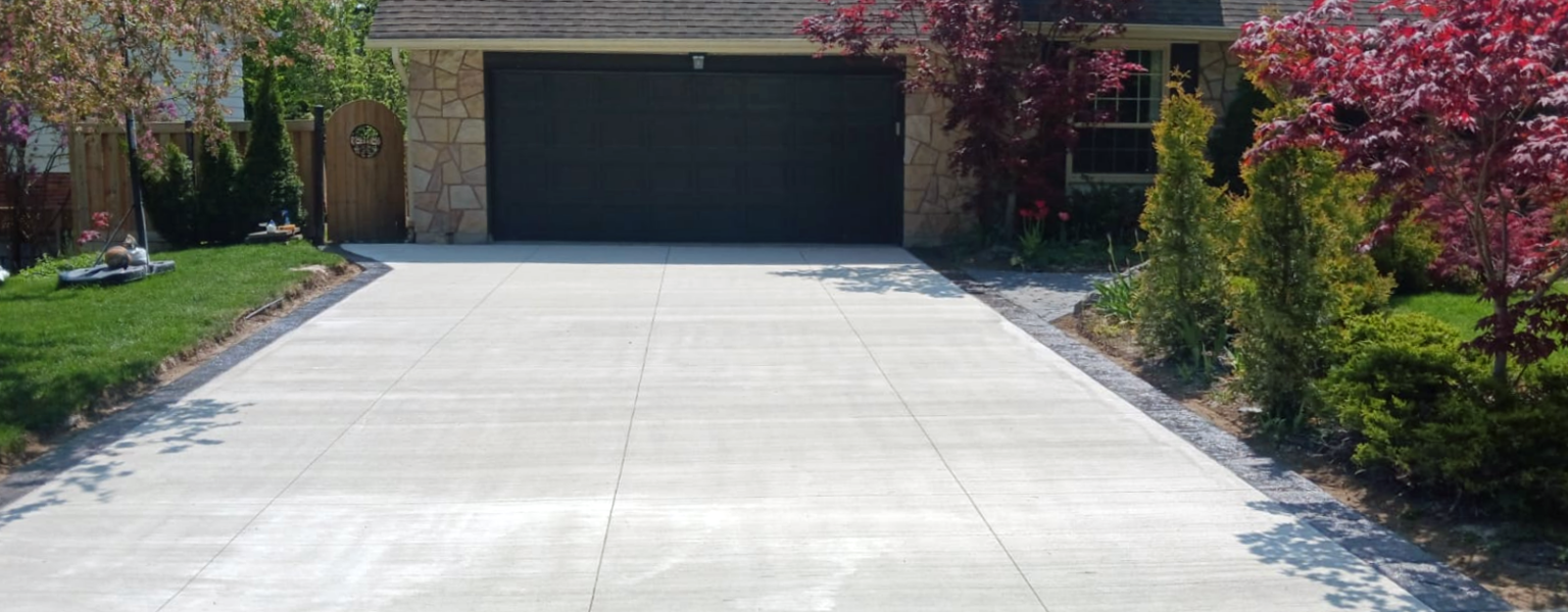 Brushed Concrete Driveway Installation in Michigan