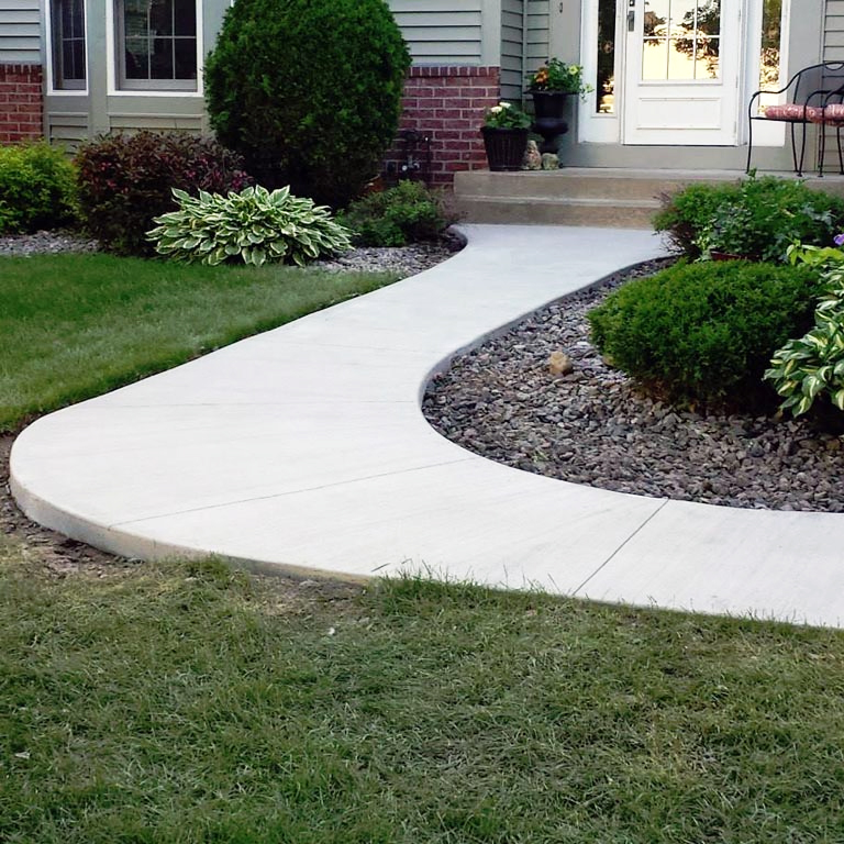 Brushed Concrete Residential Walkway